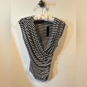 NWT $650 Derek Lam Black and White Striped Top